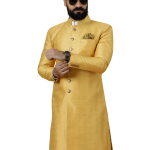 Stunning Yellow Banarasi Brocade Achkan for Men | Father-Son Combo | Grooms & Weddings | Jaipurio